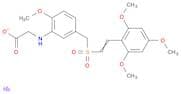Glycine, N-[2-methoxy-5-[[[2-(2,4,6-trimethoxyphenyl)ethenyl]sulfonyl]methyl]phenyl]-, sodium salt…