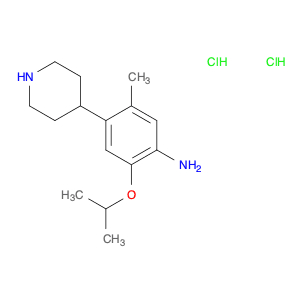 Benzenamine, 5-methyl-2-(1-methylethoxy)-4-(4-piperidinyl)-, hydrochloride (1:2)