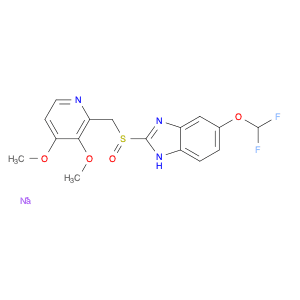 5-(difluoromethoxy)-2-{[(3,4-dimethoxypyridin-2-yl)methane]sulfinyl}-1-sodio-1H-1,3-benzodiazole