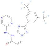 2-Propenoic acid, 3-[3-[3,5-bis(trifluoromethyl)phenyl]-1H-1,2,4-triazol-1-yl]-, 2-(2-pyrazinyl)hy…