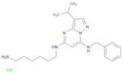 Pyrazolo[1,5-a]pyrimidine-5,7-diamine, N5-(6-aminohexyl)-3-(1-methylethyl)-N7-(phenylmethyl)-, hyd…