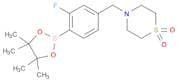4-([3-Fluoro-4-(4,4,5,5-tetramethyl-1,3,2-dioxaborolan-2-yl)phenyl]methyl)-1-thiomorpholine-1,1-di…