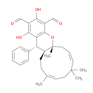 Benzo[b]cycloundeca[e]pyran-2,4-dicarboxaldehyde, 5a,6,9,10,13,14,14a,15-octahydro-1,3-dihydroxy-5…