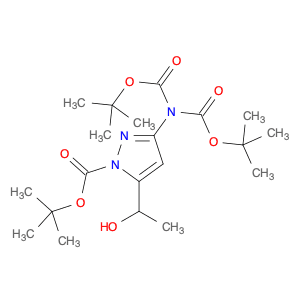 1H-Pyrazole-1-carboxylic acid, 3-[bis[(1,1-dimethylethoxy)carbonyl]amino]-5-(1-hydroxyethyl)-, 1,1…
