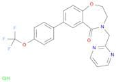 1,4-Benzoxazepin-5(2H)-one, 3,4-dihydro-4-(2-pyrimidinylmethyl)-7-[4-(trifluoromethoxy)phenyl]-, h…