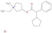 Pyrrolidinium, 3-[(2-cyclopentyl-2-phenylacetyl)oxy]-1-ethyl-1-methyl-, bromide (1:1)