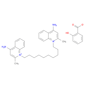Quinolinium, 1,1'-(1,10-decanediyl)bis[4-amino-2-methyl-, 2-hydroxybenzoate (1:2)