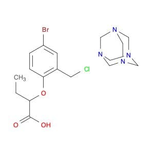 Acetic acid, [(4-bromo-α-chloro-o-tolyl)oxy]-, ethyl ester, compd. with hexamethylenetetramine (1:…