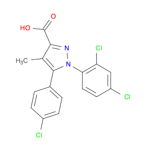 1H-Pyrazole-3-carboxylic acid, 5-(4-chlorophenyl)-1-(2,4-dichlorophenyl)-4-methyl-