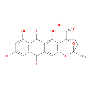 2,5-Epoxyanthra[2,3-b]oxepin-5(2H)-carboxylic acid, 3,4,7,12-tetrahydro-6,8,10-trihydroxy-2-methyl…