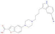 2-Benzofurancarboxylic acid, 5-[4-[4-(5-cyano-1H-indol-3-yl)butyl]-1-piperazinyl]-