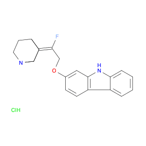 9H-Carbazole, 2-[(2E)-2-(1-azabicyclo[2.2.2]oct-3-ylidene)-2-fluoroethoxy]-, hydrochloride (1:1)