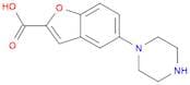 2-Benzofurancarboxylic acid, 5-(1-piperazinyl)-