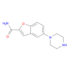 2-Benzofurancarboxamide, 5-(1-piperazinyl)-