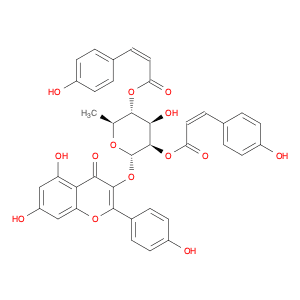 4H-1-Benzopyran-4-one, 3-[[6-deoxy-2,4-bis-O-[(2Z)-3-(4-hydroxyphenyl)-1-oxo-2-propen-1-yl]-α-L-ma…