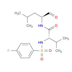 Butanamide, 2-[[(4-fluorophenyl)sulfonyl]amino]-N-[(1S)-1-formyl-3-methylbutyl]-3-methyl-, (2S)-