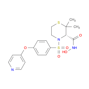 3-Thiomorpholinecarboxamide, N-hydroxy-2,2-dimethyl-4-[[4-(4-pyridinyloxy)phenyl]sulfonyl]-, (3S)-