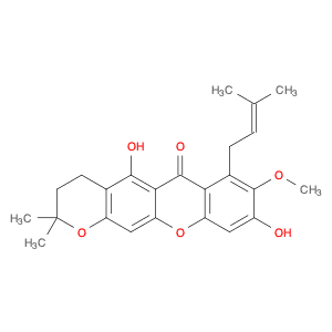 2H,6H-Pyrano[3,2-b]xanthen-6-one, 3,4-dihydro-5,9-dihydroxy-8-methoxy-2,2-dimethyl-7-(3-methyl-2-b…
