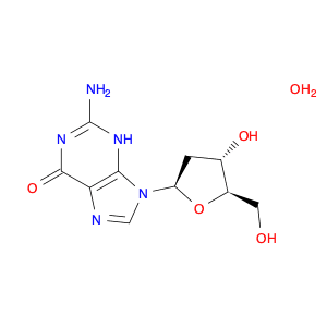 2-Amino-9-((2R,4S,5R)-4-hydroxy-5-(hydroxymethyl)tetrahydrofuran-2-yl)-1H-purin-6(9H)-one hydrate(…