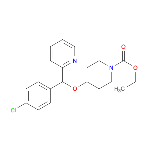 1-Piperidinecarboxylic acid, 4-[(4-chlorophenyl)-2-pyridinylmethoxy]-, ethyl ester