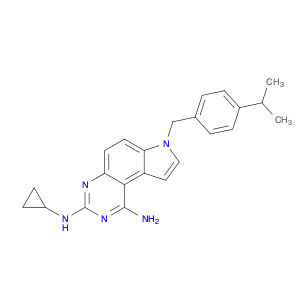 7H-Pyrrolo[3,2-f]quinazoline-1,3-diamine, N3-cyclopropyl-7-[[4-(1-methylethyl)phenyl]methyl]-