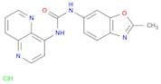 Urea, N-(2-methyl-6-benzoxazolyl)-N'-1,5-naphthyridin-4-yl-, hydrochloride (1:1)