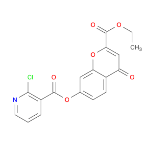 3-Pyridinecarboxylic acid, 2-chloro-, 2-(ethoxycarbonyl)-4-oxo-4H-1-benzopyran-7-yl ester