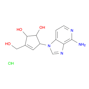 (-)-1-[(1R,4R,5S)-3-(Hydroxymethyl)-4,5-dihydroxy-2-cyclopenten-1-yl]4-aminoimidazo[4,5-c]pyridine…