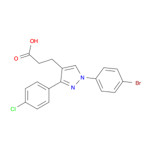 1-(4-Bromophenyl)-3-(4-chlorophenyl)pyrazole-4-propionic acid