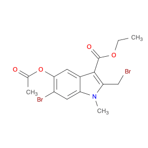 ETHYL5-ACETOXY-6-BROMO-2-(BROMOMETHYL)-1-METHYLINDOLE-3-.