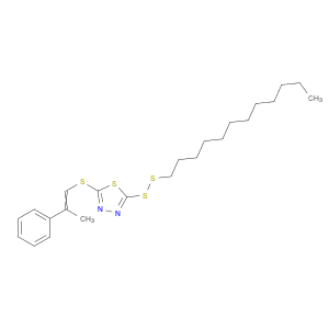 1,3,4-Thiadiazole, 2-(dodecyldithio)-5-[(2-phenyl-1-propenyl)thio]-