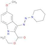 1H-Indole-2-carboxylic acid, 5-methoxy-3-(1-piperidinylazo)-, ethyl ester