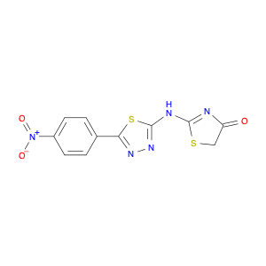 2-((5-(4-Nitrophenyl)-1,3,4-thiadiazol-2-yl)amino)thiazol-4(5H)-one