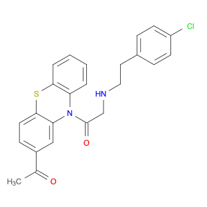 2-ACETYL-10-(((2-(4-CHLOROPHENYL)ETHYL)AMINO)ACETYL)-10H-PHENOTHIAZINE