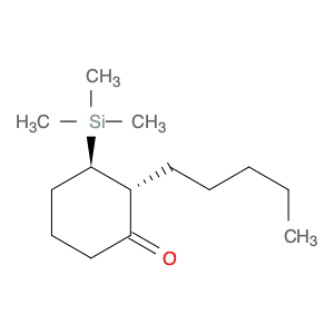 Cyclohexanone, 2-pentyl-3-(trimethylsilyl)-, trans-