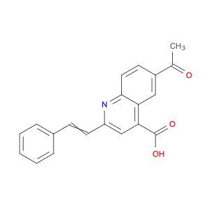 4-Quinolinecarboxylic acid, 6-acetyl-2-(2-phenylethenyl)-