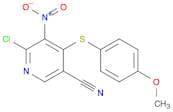 3-Pyridinecarbonitrile, 6-chloro-4-[(4-methoxyphenyl)thio]-5-nitro-