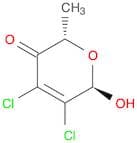 2H-Pyran-3(6H)-one, 4,5-dichloro-6-hydroxy-2-methyl-, trans-