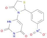 2,4(1H,3H)-Pyrimidinedione, 6-[2-(3-nitrophenyl)-4-oxo-3-thiazolidinyl]-