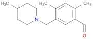 2,4-Dimethyl-5-((4-methylpiperidin-1-yl)methyl)benzaldehyde