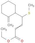 2-Butenoic acid, 4-(2-methylenecyclohexyl)-4-(methylthio)-, ethyl ester