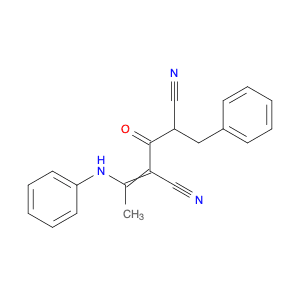 Pentanedinitrile, 3-oxo-2-[1-(phenylamino)ethylidene]-4-(phenylmethyl)-