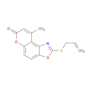 7H-Pyrano[3,2-e]benzoxazol-7-one, 9-methyl-2-(2-propenylthio)-