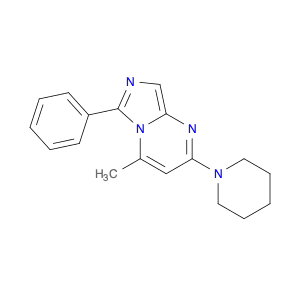 Imidazo[1,5-a]pyrimidine, 4-methyl-6-phenyl-2-(1-piperidinyl)-