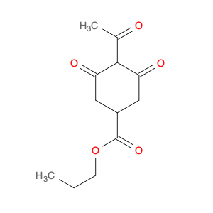 Cyclohexanecarboxylic acid, 4-acetyl-3,5-dioxo-, propyl ester