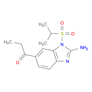 1H-Benzimidazol-2-amine, 1-[(1-methylethyl)sulfonyl]-6-(1-oxopropyl)-