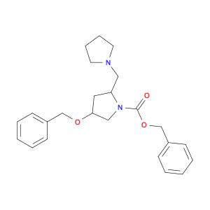 1-Pyrrolidinecarboxylicacid, 4-(phenylmethoxy)-2-(1-pyrrolidinylmethyl)-, phenylmethyl ester