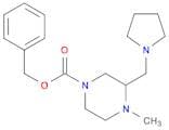 1-Piperazinecarboxylicacid, 4-methyl-3-(1-pyrrolidinylmethyl)-, phenylmethyl ester