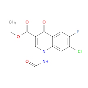 3-Quinolinecarboxylicacid, 7-chloro-6-fluoro-1-(formylamino)-1,4-dihydro-4-oxo-, ethyl ester