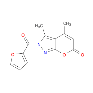 Pyrano[2,3-c]pyrazol-6(2H)-one, 2-(2-furanylcarbonyl)-3,4-dimethyl-